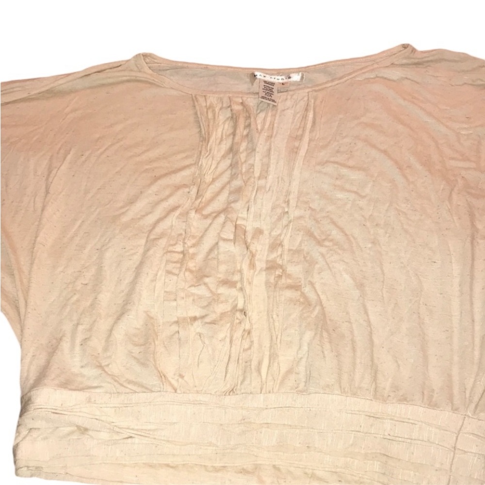 Max Studio size large Ivory heathered dolman sleeve 3/4 sleeve top
